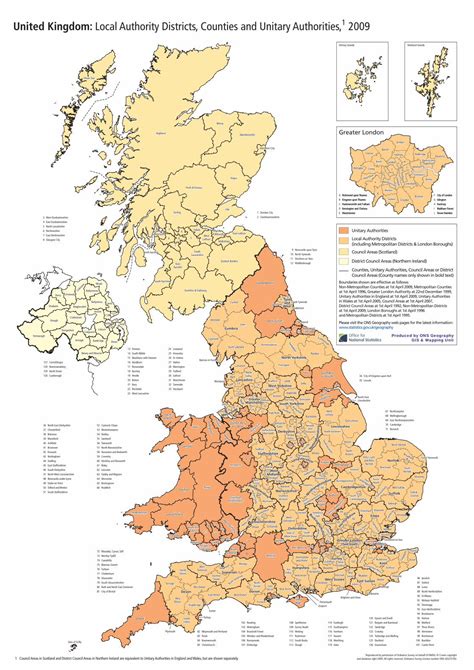 Counties and Unitary Districts .